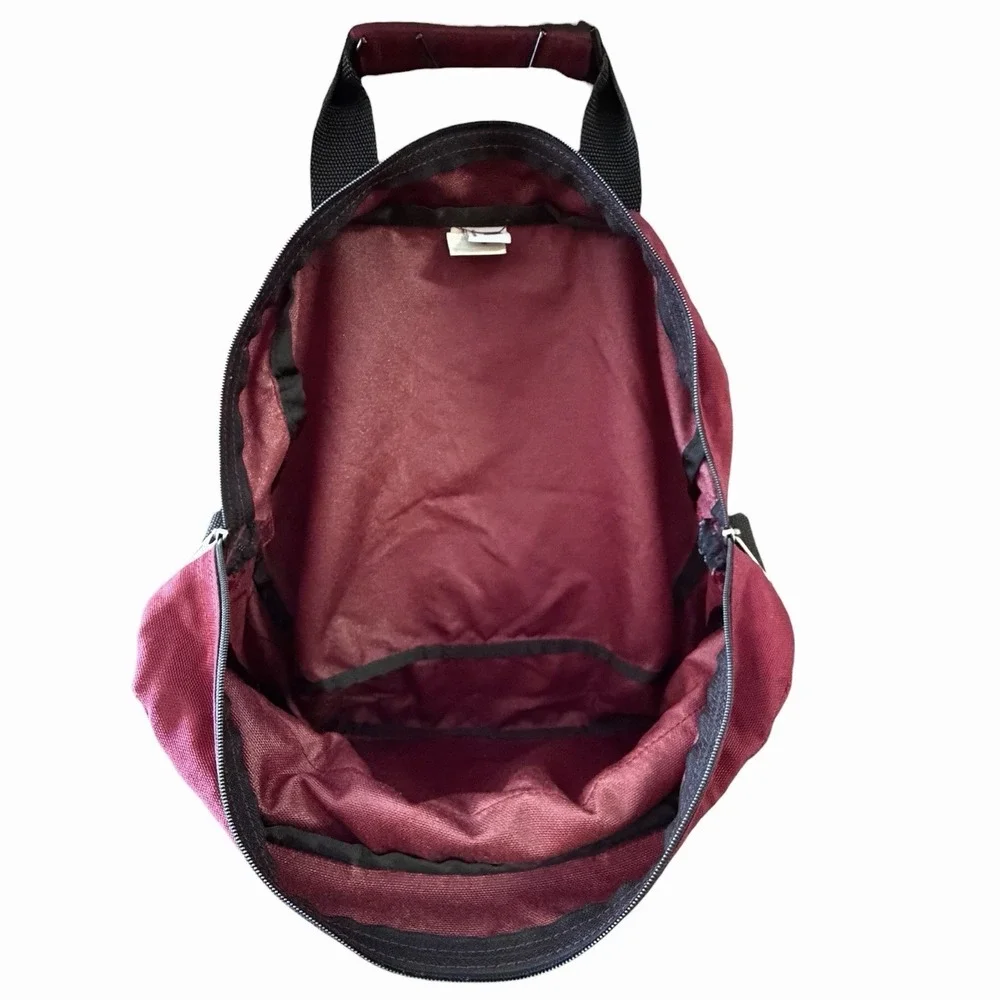 Vintage Trager USA Seattle Shoulder‎ Crossbody Bag Campus Organizer Nylon Maroon